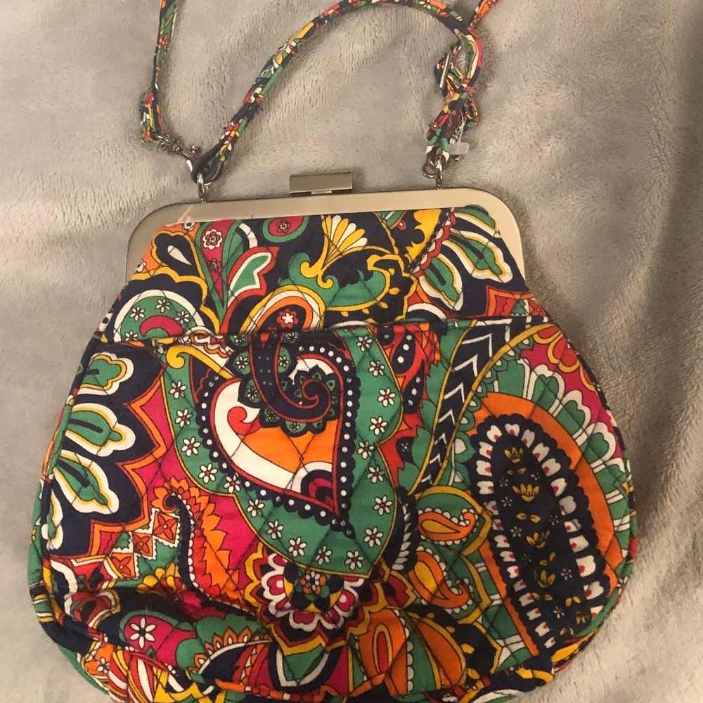 Vera Bradley large coin purse with strap/excellent